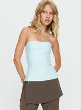 Meleana Strapless Bandage Top Ice Blue