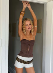 Jazzy Strapless Corset Top Chocolate
