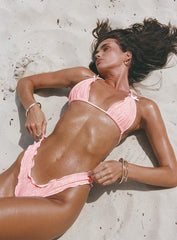 Kathrine Triangle Frill Bikini Top Baby Pink