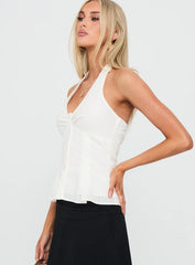 Life Goes By Sleeveless Top White