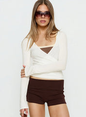 Sylka Long Sleeve Jersey Wrap Top White