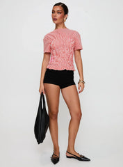 Maybe Tomorrow Ruched Top Red Check