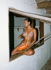 Jenner Triangle Bikini Top Candy Stripe