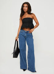 Ericka Strapless Top Black