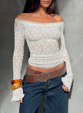 Mochapella Off The Shoulder Top White
