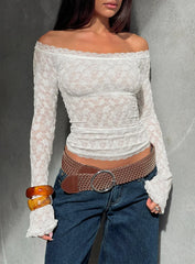 Mochapella Off The Shoulder Top White