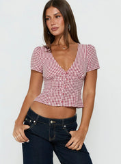 Isolda Top Red Gingham