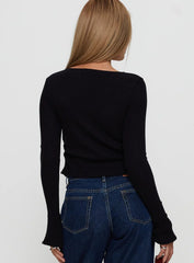 Take My Time Long Sleeve Top Black