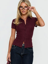 When You Sleep Short Sleeve Top Wine