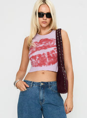 Kiss Of Love Graphic Top Purple