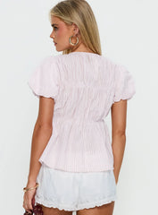 Such A Sweetie Babydoll Top Pink / White Stripe