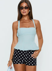 Sandrelle Tie Back Top Blue