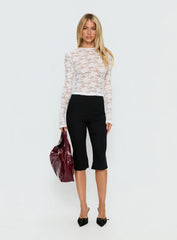 Devony Sheer Long Sleeve Top White