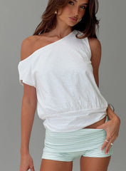Emmi Off Shoulder Baggy Top White