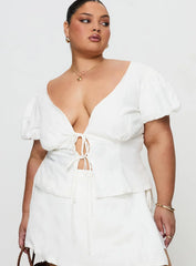Wilhelmina Blouse Top White Curve