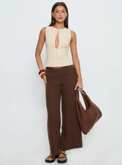 Heleena Zip Through Top Cream