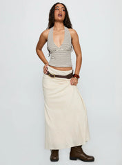 Whimsy Halter Top Chocolate / White Stripe