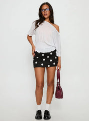 Dayten Off Shoulder Sheer Top White