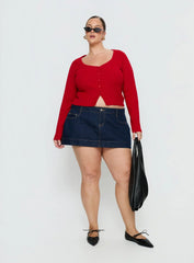 Sorenna Long Sleeve Top Red Curve