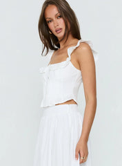 Isadoria Frill Top White