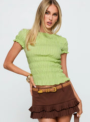 Romelle Shirred Top Lime