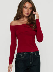 Sedonia Gathered Wrap Top Red