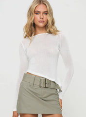 Pratt Long Sleeve Top White