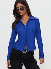 Echoes Long Sleeve Top Blue