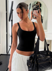 Kasper Cinched Longline Tank Top Black