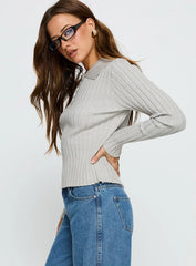 Wakely Collared Long Sleeve Top Grey