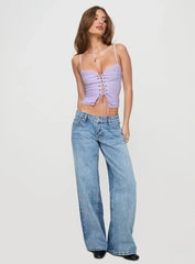 Amitri Lace Up Top Lilac