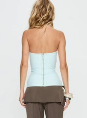 Meleana Strapless Bandage Top Ice Blue
