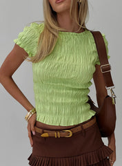 Romelle Shirred Top Lime