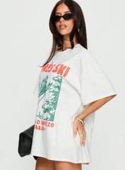 Apres Ski Italia Oversized Graphic Top White