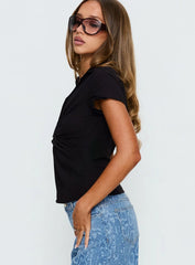 Lover Blues Twist Top Black