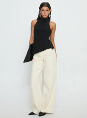 Days Get Dark Asymmetrical Top Black
