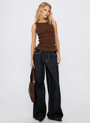 Marleene Shirred Top Chocolate