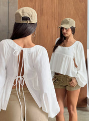 Benjie Long Sleeve Top White