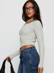 Ellara Long Sleeve Top Grey