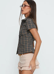 Lift Off Button Up Top Multi Check