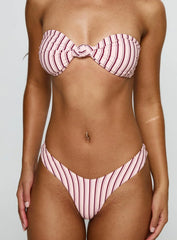 Tamrali Bandeau Bikini Top Pale Pink Stripe