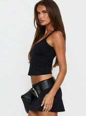 Kasper Cinched Longline Tank Top Black