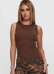 Morganah Aysmmetrical Top Brown
