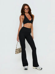 Lock In Active Halter Crop Top Black