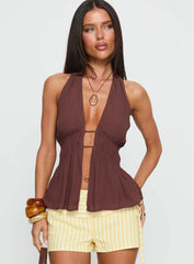Illuminated Halter Top Mocha