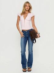 Speechless Lace Trim Top Soft Pink