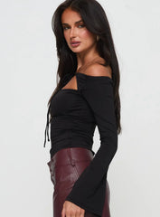 Nevah Long Sleeve Top Black
