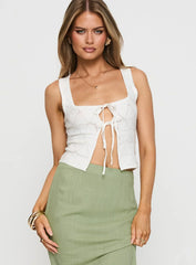 Giulia Knit Top White