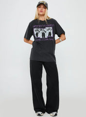 Britney Spears Gimme More Oversized Graphic Top Washed Black