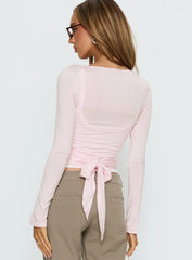 Sylka Long Sleeve Jersey Wrap Top Ballet Pink